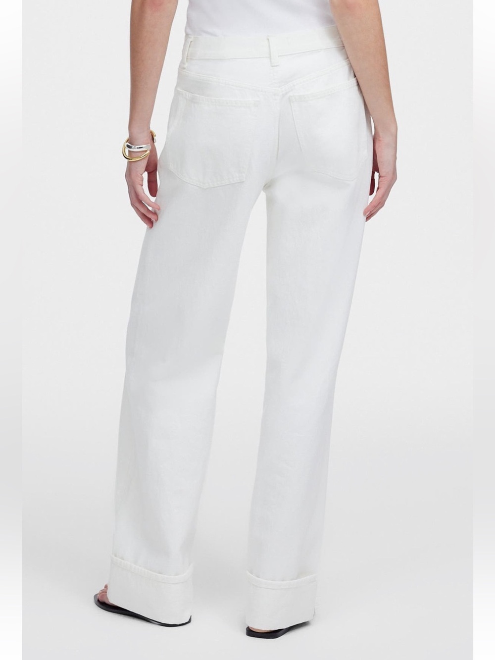 Madewell Low Slung Baggy Jeans Pure White Rigid Wide Leg Relaxed Size 30 NWT - Picture 5 of 16
